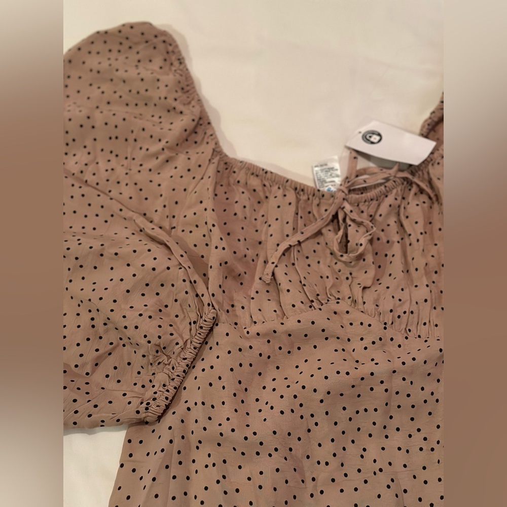 Anko, size 12 AUS/8 USA, tan and black print dress NWT
